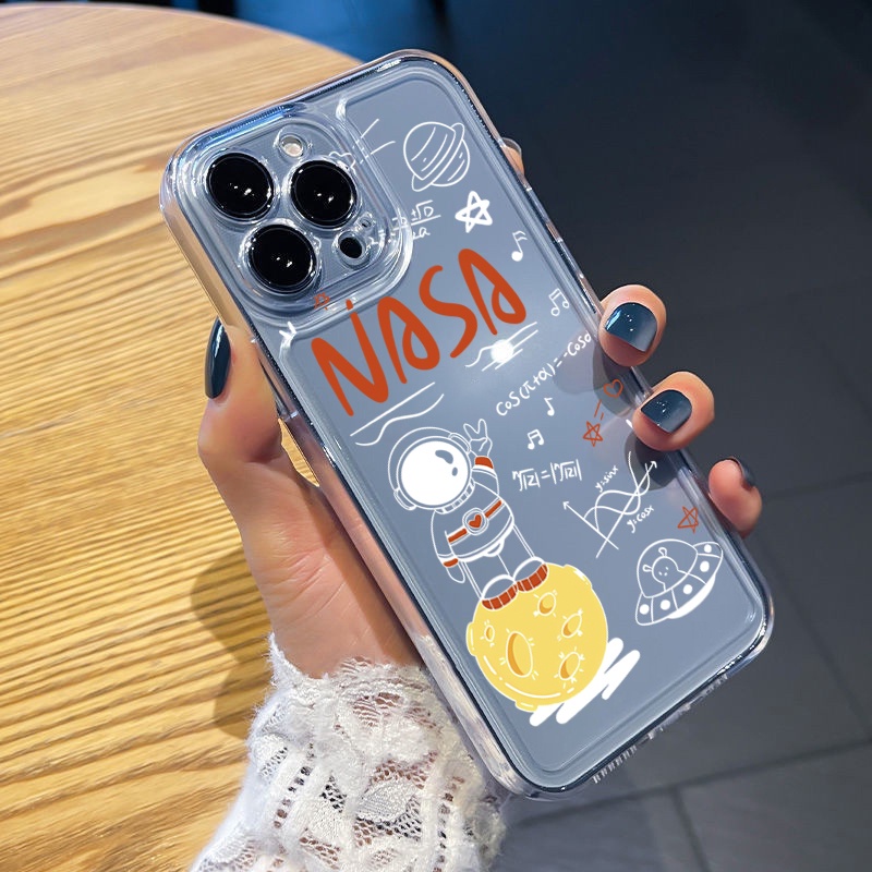 Ốp Điện Thoại TPU Gel Đệm Khí Chống Rơi Hình NASA Cho Samsung Galaxy S22 Plus Note 20 Ultra 10 S21 FE S20