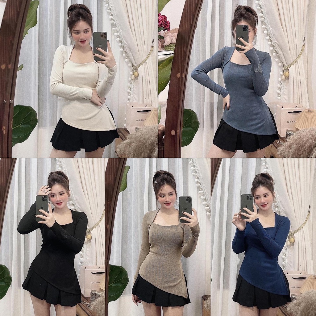 Áo Thun Body Dài Tay Korea Nữ, Áo Tăm Nữ Cổ Tròn Chất Cotton