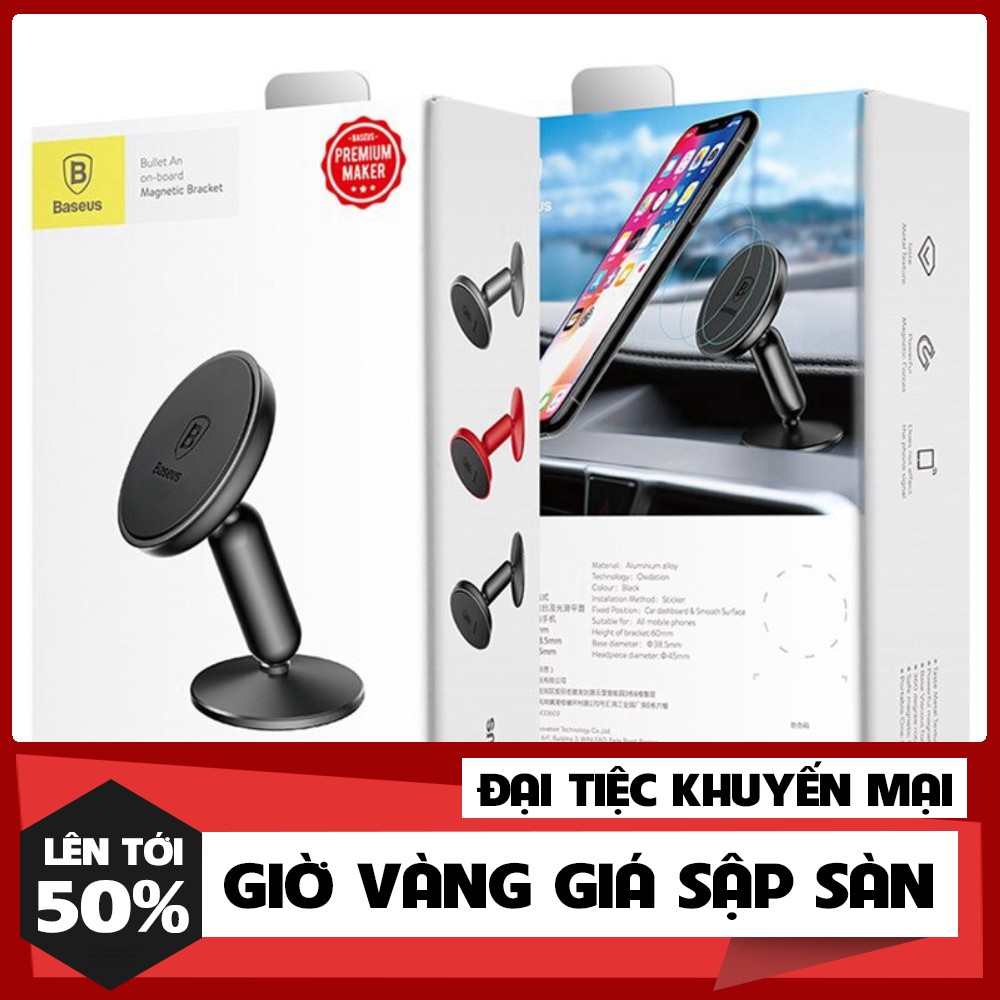 {HÀNG HOT} Bộ đế giữ điện thoại nam châm Baseus Bullet Magnetic LV363 dùng cho xe hơi