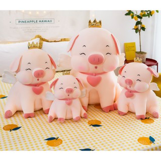 Gấu Bông Lợn Đeo Tim - Heo Bông Cao Cấp