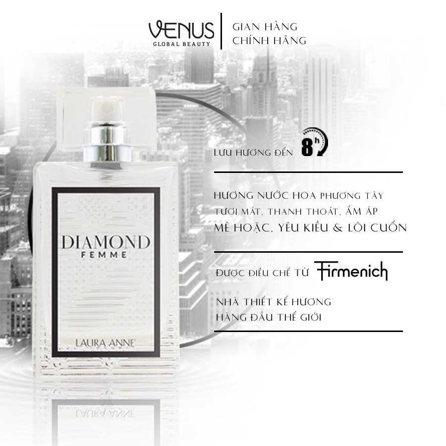 Nước Hoa Nữ Laura Anne Diamond Femme White Perfume 45ml - JOHY