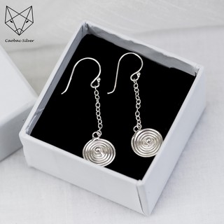 Khuyên tai nữ bạc thái caobac silver hình xoắn ốc tm142