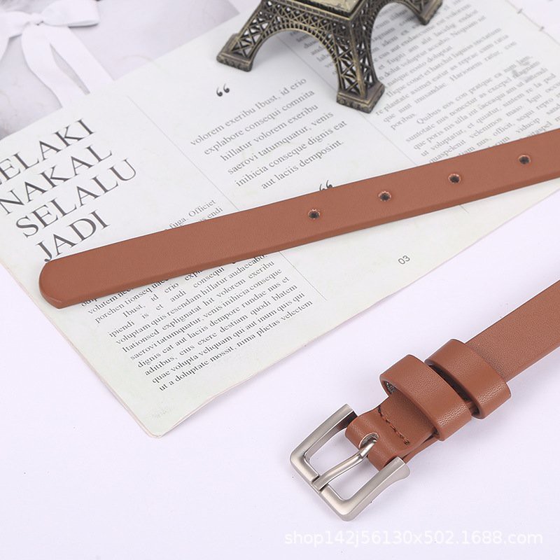 Thắt lưng nữ chất da 2 màu thời trang basic đen/ nâu (ảnh thật) PK-01 - LEERY