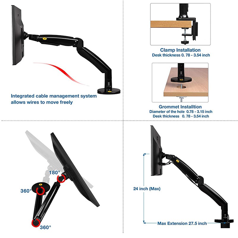 Giá Treo Màn Hình Máy Tính NB F100A  arm mornitor F100