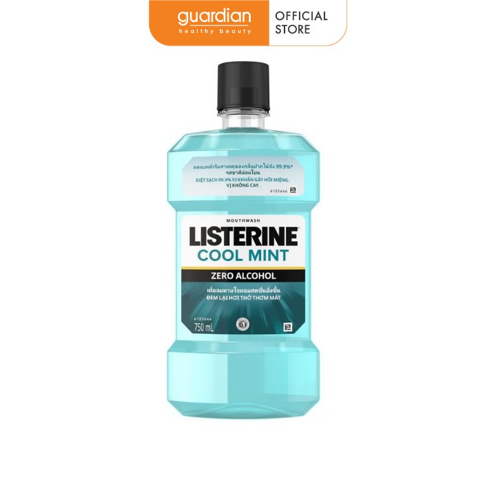 Nước súc miệng Listerine Cool Mint Zero Alcohol không cay chai 750ml