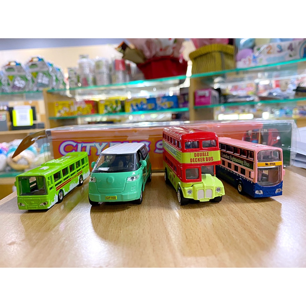 SET 4 MÔ HÌNH XE BUS MINI