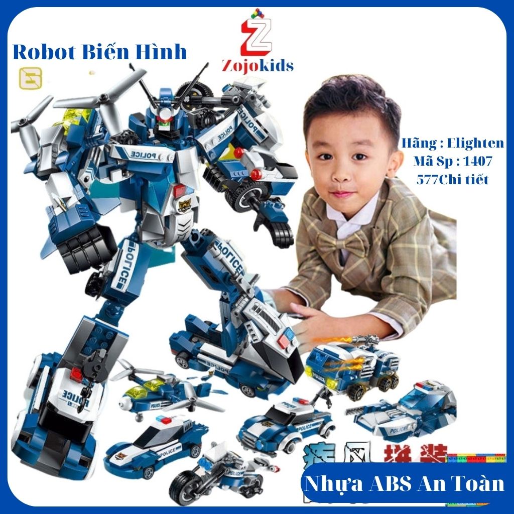 LEGO robot, bộ đồ chơi lắp ráp lego Enlighten 1407-577 chi tiết nhựa ABS an toàn cho bé