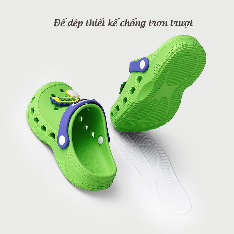 Dép cho bé Cheerful Mario JY-6608, sục cross cho bé trai bé gái siêu nhẹ chống trơn trượt chính hãng