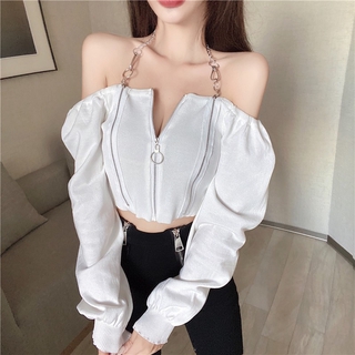NEW Áo Dệt Kim Nữ Tay Dài Trễ Vai Gợi Cảm Thời Trang Mùa Thu 2020