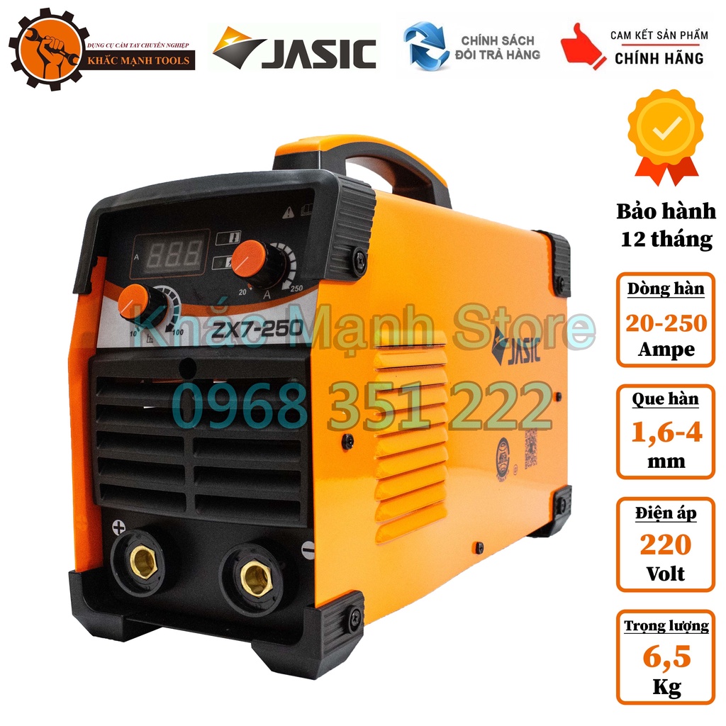 Máy Hàn Điện Tử JASIC ZX7-250 - 2 Núm Chỉnh Dòng - Chuyên HÀN Kéo Que 3,2mm BẢO HÀNH 12 Tháng