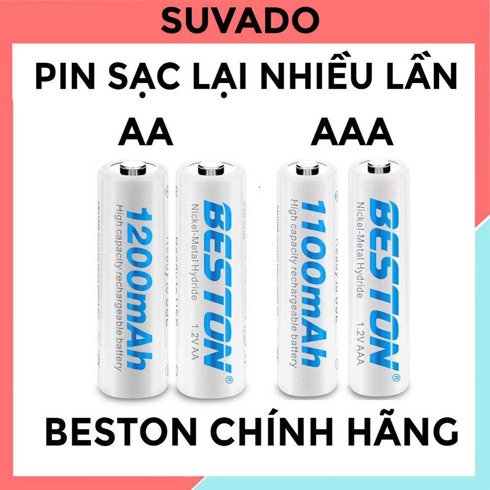 Pin Sạc BESTON AA và AAA 2A 3A Chính Hãng Dung Lượng Cao 1200mAh và 1100mAh sạc lại nhiều lần SUVADO