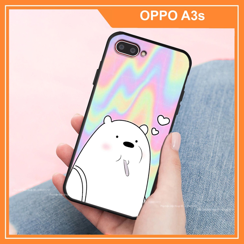 Ốp lưng Oppo A3s in hình 3D dễ thương gấu bear đáng yêu - RẺ - BỀN - ĐẸP
