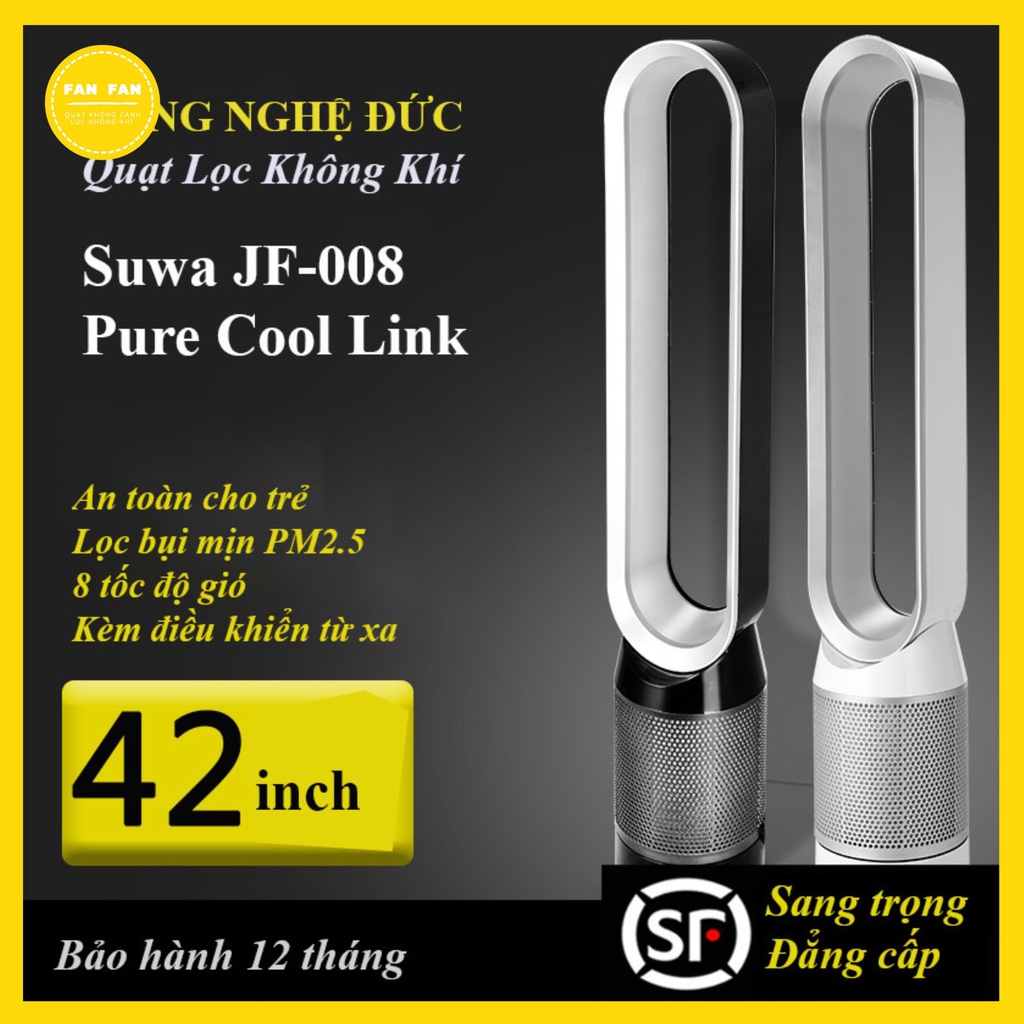 Quạt Không Cánh Lọc Không Khí -SUWA IF008 -8 Tốc Độ Gió –Lọc Bụi Siêu vi