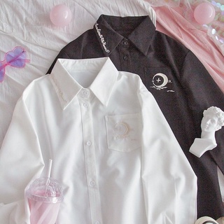 💕💕 step in twenty long coats jk t t-shirts, harajuku school's early spring, black and white college.