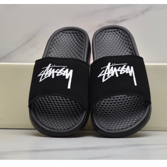 Ready stock Nike Benassi x Stussy summer sports beach slippers