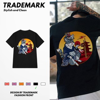 Áo thun tay lỡ MÈO HÚT TẨU, áo phông  unisex form rộng đen trắng