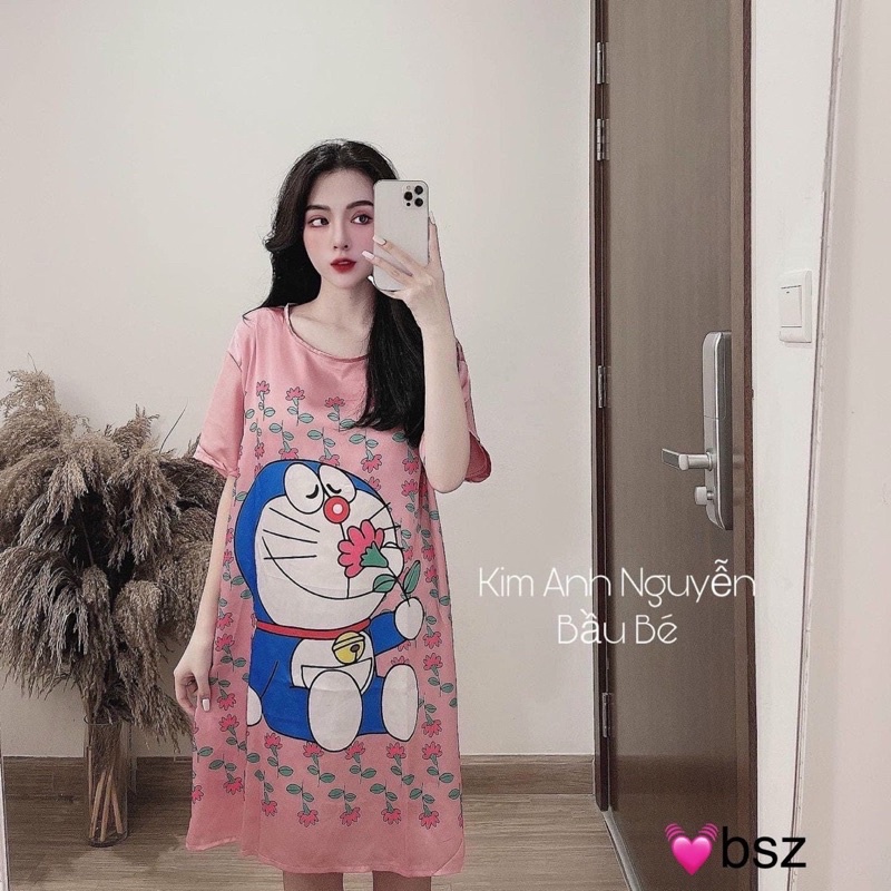 [Siêu Hot] Váy Ngủ Lụa Hình Cute Tay Lỡ Có Ảnh Thật Kèm Video | BigBuy360 - bigbuy360.vn