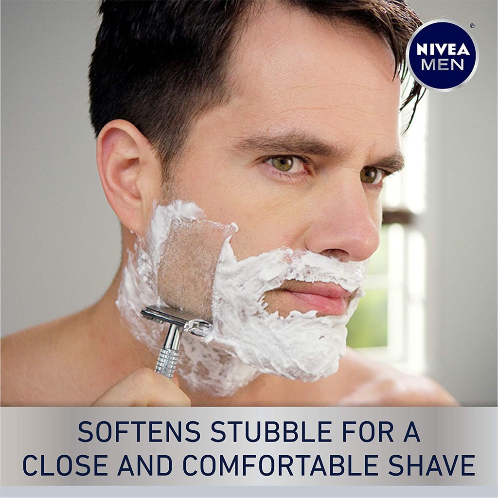 Bọt cạo râu cho da nhạy cảm NIVEA MEN Sensitive Shaving Foam withSkin Guard 198g (Mỹ)