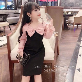 Đầm nơ phối cho bé