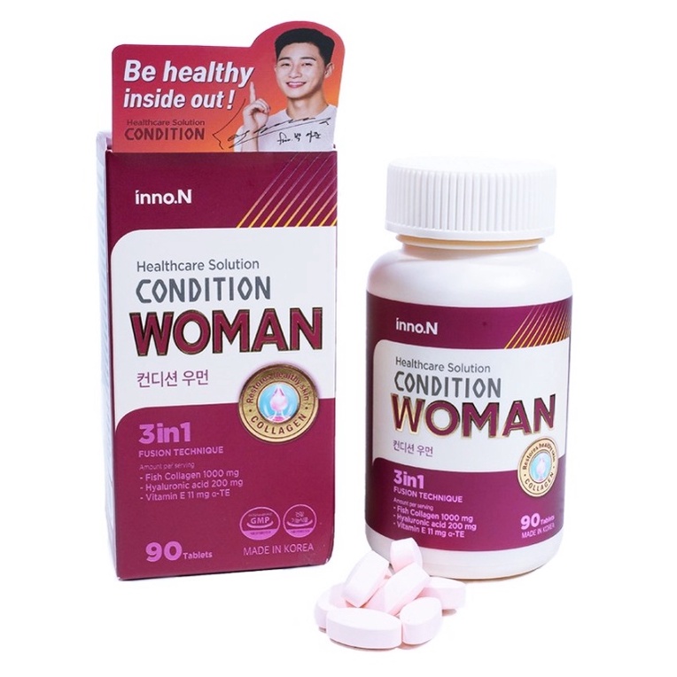 Viên uống collagen và cấp ẩm Condition Woman hỗ trợ làm tăng vẻ đẹp làn da-Hộp 90 Viên
