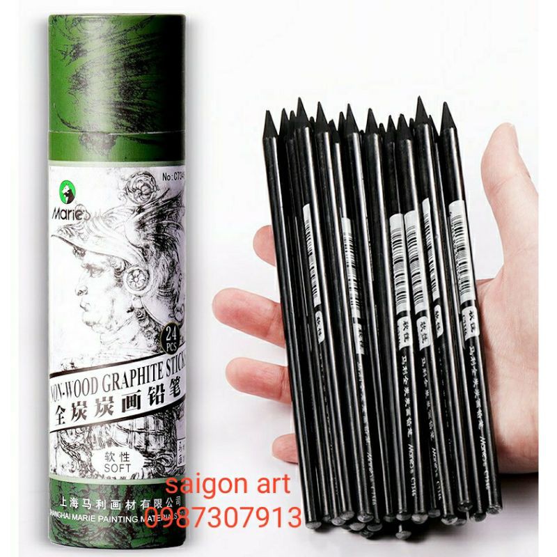 Than Cứng Vẽ Phác Thảo, Tranh Truyền Thần Maries(1Cây)