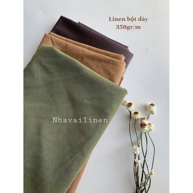 Vải Linen Bột Dày Trơn (Bột Cao Cấp) Nhà Vải Linen