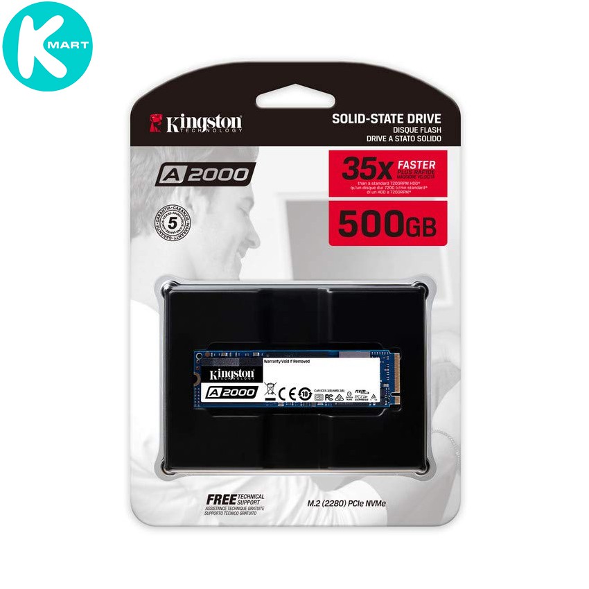 [Mã 255ELSALE giảm 7% đơn 300K] Ổ cứng SSD Kingston A2000 NVMe PCIe Gen 3.0 x4 500G - Hàng Chính Hãng