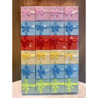 Combo 24 hộp đựng nhẫn đựng bông tai 2 khe bằng giấy size 4x4x2.5cm