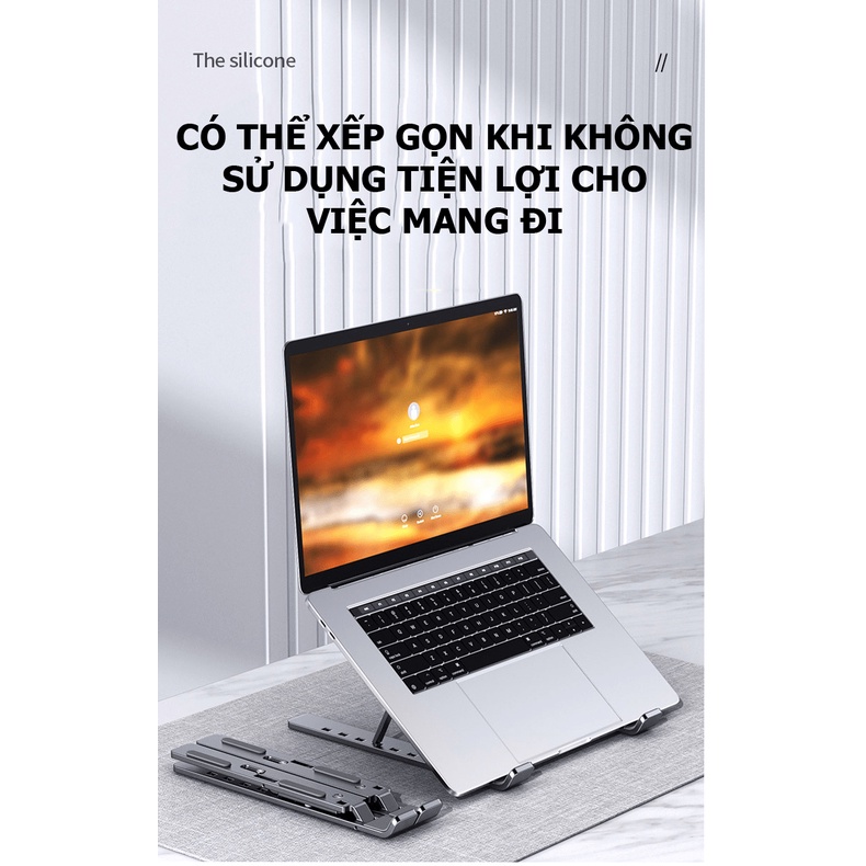 Giá đỡ laptop bằng nhôm gấp gọn dùng cho laptop có thể điều chỉnh nhiều mức độ cao - NK25