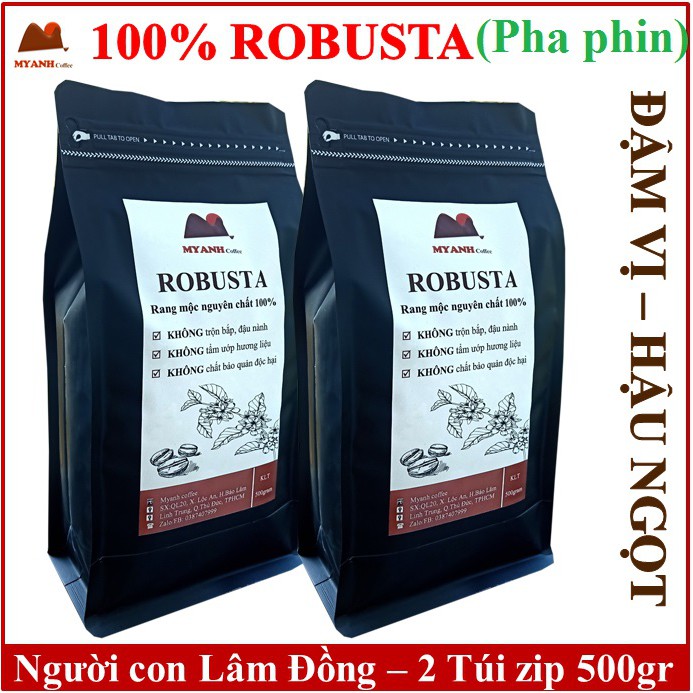 1kg Cà phê rang mộc bột pha phin - Cafe Robusta - MYANH Coffee - Bán tại TPHCM