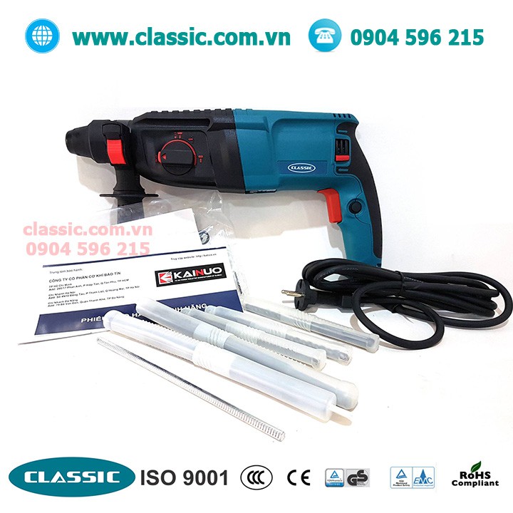 Máy khoan bê tông 3 chế độ Classic 800w khoan sắt, gỗ, tường, bê tông, đục