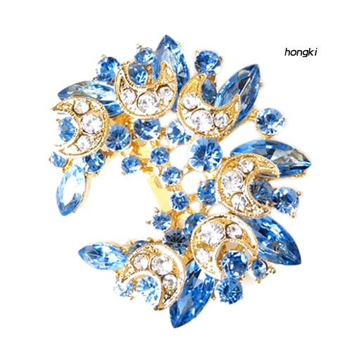 Ghim Cài Áo Hình Mặt Trăng Và Hoa Đính Kim Cương Giả Thời Trang Cho Nữ