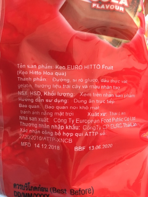 Kẹo Hitto trái cây gói 300g