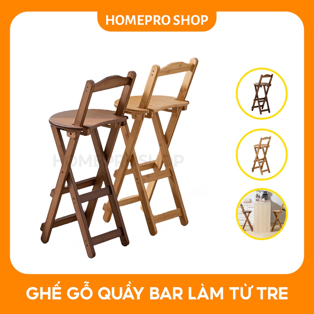 Ghế Quầy Bar, Ghế Bàn Bếp, Ban Công, Club, Ghế Gỗ Chất Liệu Tre Tự Nhiên