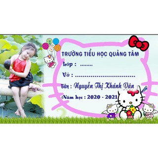 Sét 40 nhãn vỏ in hình theo yêu cầu , tặng 50 sticker tên bé dán bút