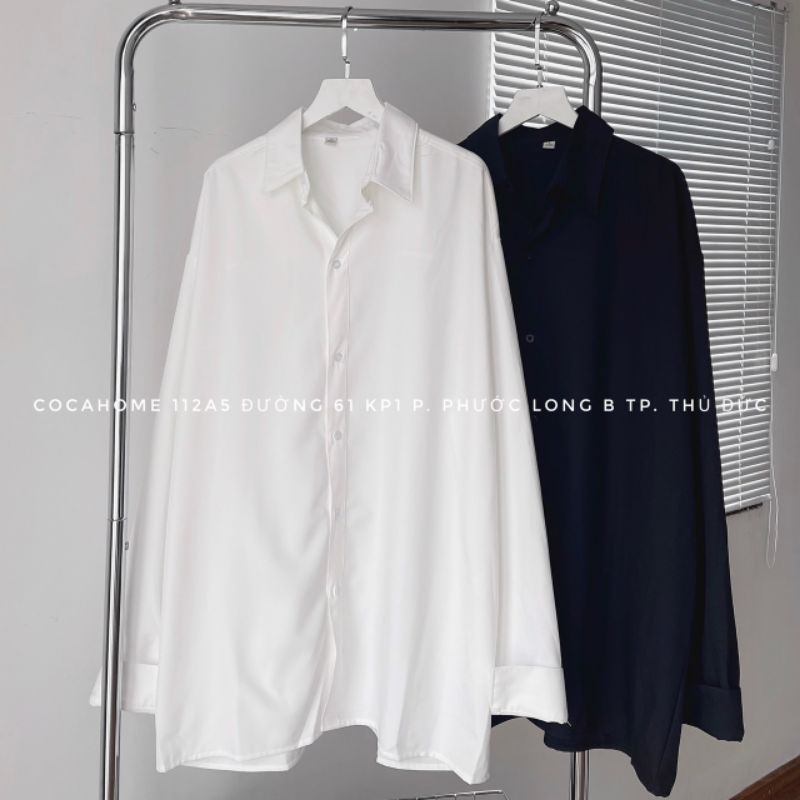 SƠMI LỤA TAY DÀI 2 MÀU ẢNH THẬT UNISEX