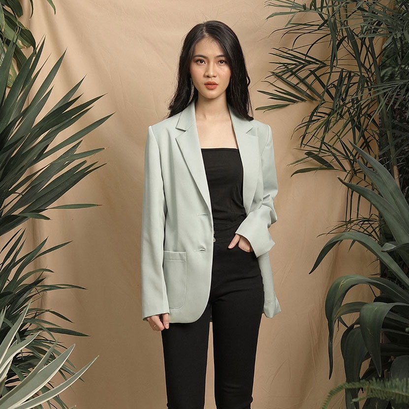 Áo khoác blazer nữ dài tay, áo vest  túi hộp dang suông ,  ford Hàn Quốc cao cấp, TK Fashion - Vest K248.1