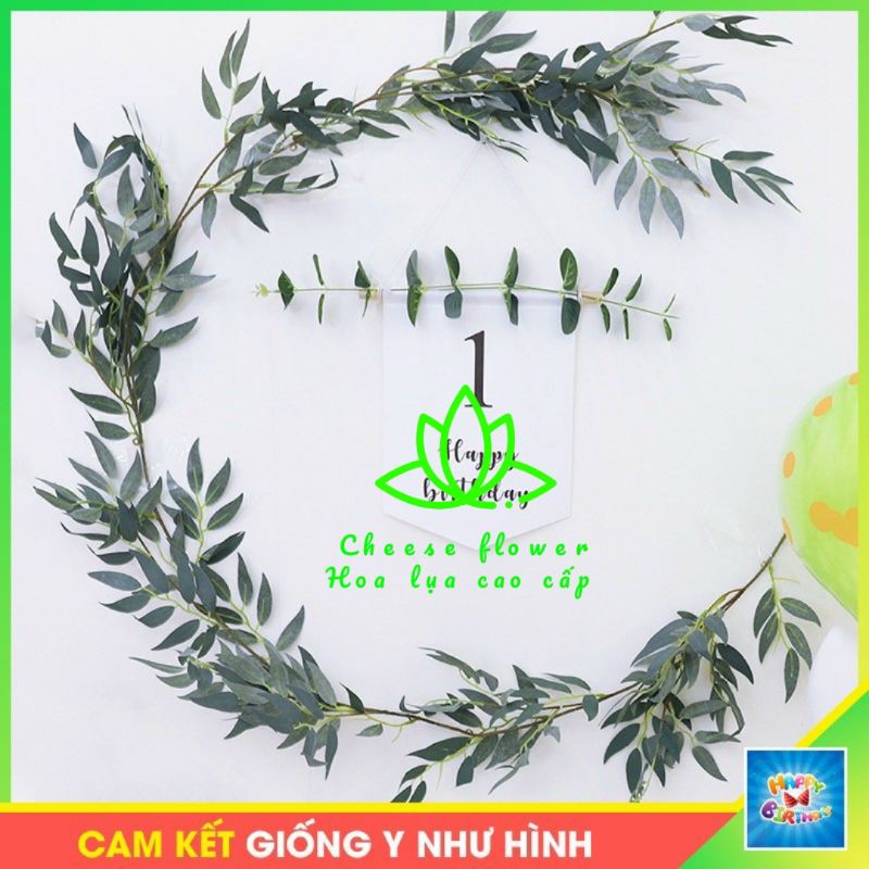 Dây lá bạch đàn , lá olive dài 2m trang trí tiệc tùng, deocr nhà cửa_hoa giả trang trí