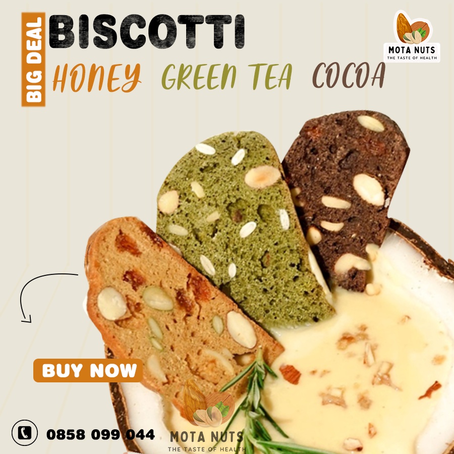 Bánh Biscotti ăn kiêng giảm cân - nguyên cám - 250g