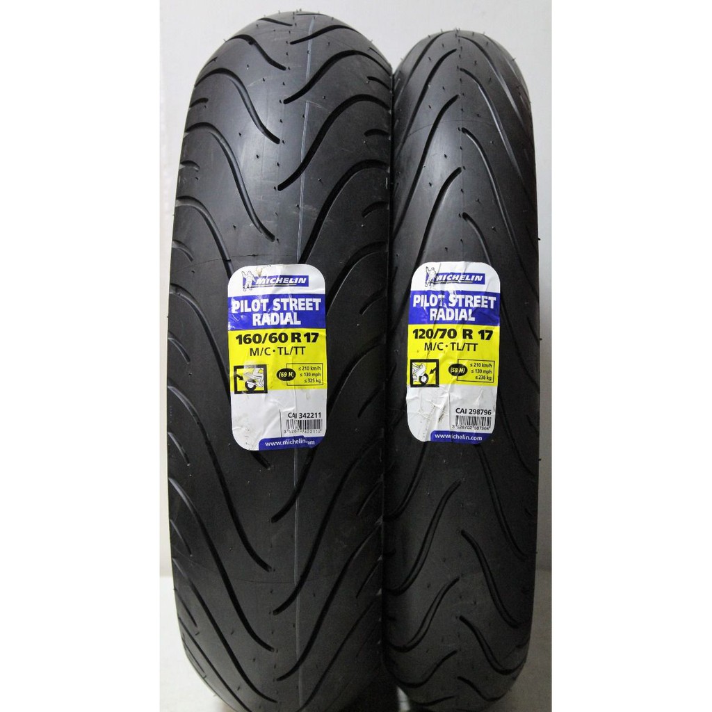 Vỏ lốp xe Michelin Pilot Street Radial cho các dòng motor PKN PKL: 120/70R17 - 150/60R17 - 160/60R17 -180/55R17