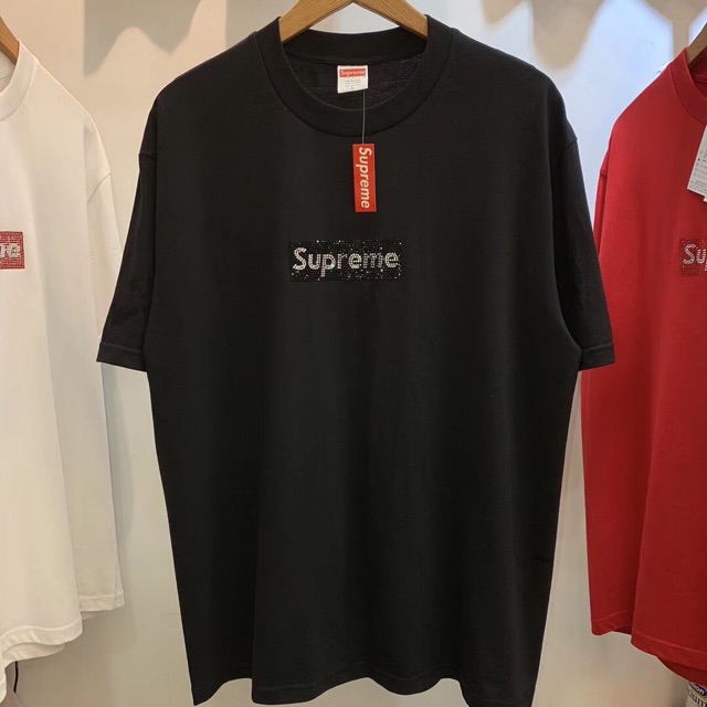 ÁO THUN SUPREME LOGO BOX ĐÍNH ĐÁ