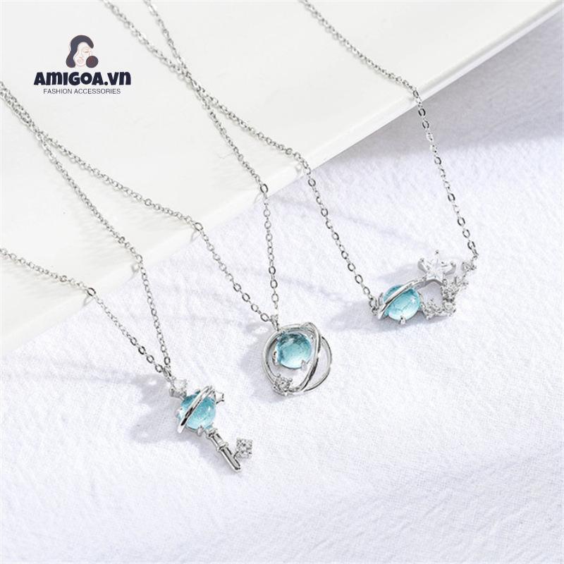 【amigoa.vn】Vòng cổ Hình Chìa Khóa Mắt Mèo Hành Tinh Đầy Sao Màu Sắc Rực Rỡ