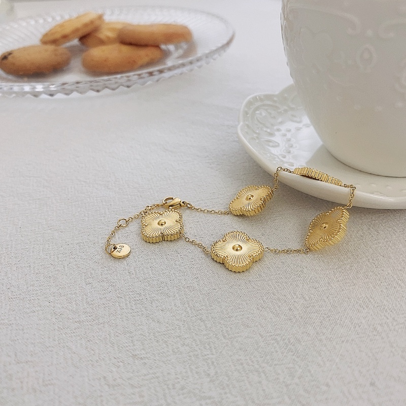 Vòng Tay / Dây Chuyền Bằng Thép Titan Mạ Vàng 18k Phong Cách mori Hàn Quốc Đơn Giản Cho Nữ