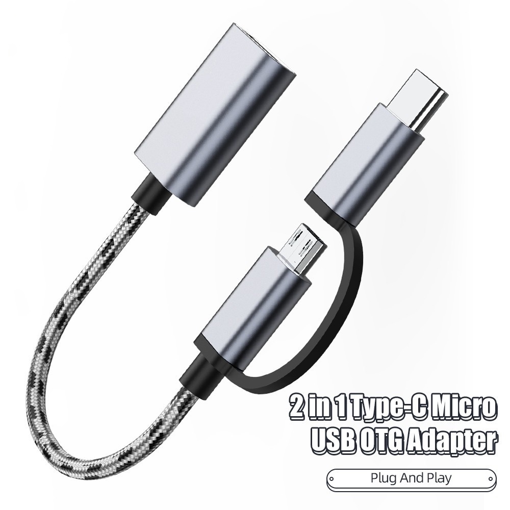 Đầu Chuyển Đổi 2 Trong 1 Micro USB Type C Sang USB OTG Cho Điện Thoại  Samsung Realme | Shopee Việt Nam