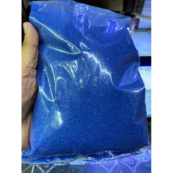 CÁT THẠCH ANH XANH DƯƠNG TRANG TRÍ HỒ CÁ NON BỘ 1KG