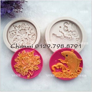 Khuôn 4D silicon- cá chép /mẫu đơn