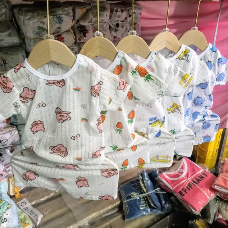 Đồ Bộ Mặc Nhà Cộc Tay Cho Bé Trai Bé Gái Chất Cotton Giấy Mỏng Mát - CAM KẾT GIAO KHÔNG TRÙNG MẪU-Quần Áo Trẻ Em 4-14kg