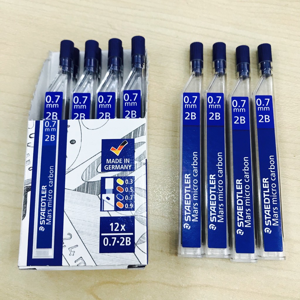 Ruột chì kim kỹ thuật MARSMICRO 0.7 mm độ cứng 2B Staedtler Thương hiệu: Staedtler Sản xuất: Đức  Size : 0.7 mm độ cứng