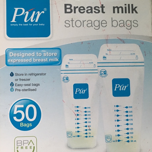 Túi trữ sữa Pur 210ml - hộp 50 túi