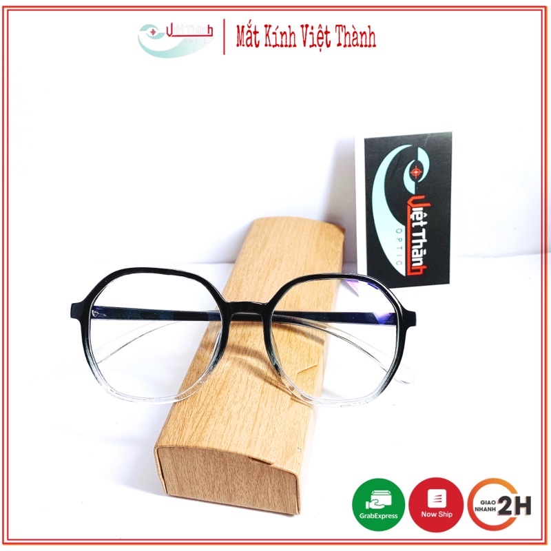 Gọng Kính Giả Cận Chống Tia UV Chống Bụi Thời Trang Trên Đen Dưới Trắng